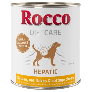 12x800g Rocco Diet Care Hepatic csirke, zabpehely & túró nedves kutyatáp