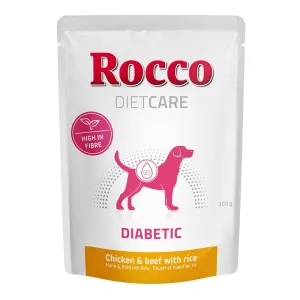 24x300g Rocco Diet Care Diabetic csirke, marha & rizs tasakos nedves kutyatáp