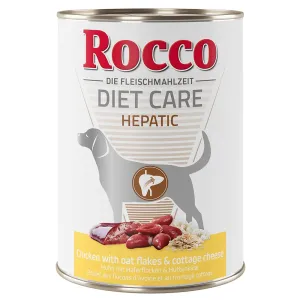 6x400g Rocco Diet Care Hepatic csirke, zabpehely & túró nedves kutyatáp