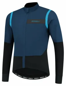 Férfiak ultrakönnyű kerékpáros kabát Rogelli Végtelen nélkül szigetelés kék fekete ROG351049