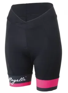 Női cyklokraťasy Rogelli SELECT  gél bélés, fekete fényvisszaverő rózsaszín 010.244