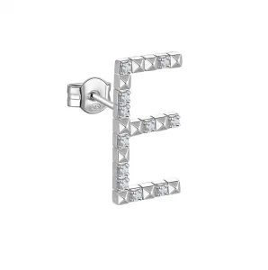 Rosato Ezüst single fülbevaló cirkónium kövekkel E betű Cubica RZCU31 - 1 db