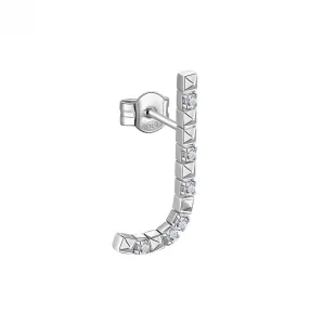 Rosato Ezüst single fülbevaló cirkónium kövekkel J betű Cubica RZCU36 - 1 db