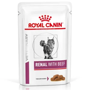 24x85g Royal Canin Veterinary nedves macskatáp- Renal marha
