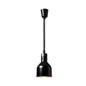 Melegentartó lámpa - matt fekete - 17 x 17 x 28.5 cm - Royal Catering - acél - állítható magasságú