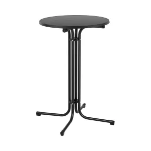 Bárasztal - Ø 70 cm - összecsukható - fekete | Royal Catering