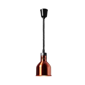 Melegentartó lámpa - sárgaréz megjelenés - 17.5 x 17.5 x 25 cm - Royal Catering - acél - állítható magasságú