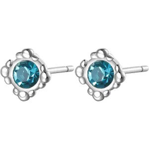 S`Agapõ Elegáns acél fülbevaló kék kristályokkal CLICK SCK33