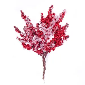 3D dekoratív ágak kis piros bogyókkal (Karácsonyi dísz )