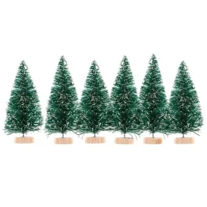 Karácsonyi dekoratív mini fák 6 db (Karácsonyi dísz )