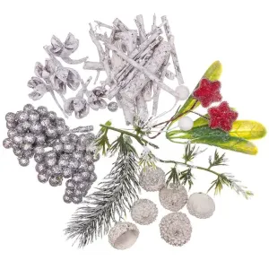 Természetes és mű dekorációs elemek 40 g (karácsonyi dekoráció)