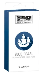 Secura Blue Pearl - gyöngyös kék óvszerek (12db)