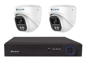 Securia Pro kamerarendszer NVR2CHV4S-W DOME smart, fehér Felvétel: merevlemez nélkül