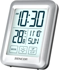 Sencor SWS 1918 hőmérő órával, ezüst színű