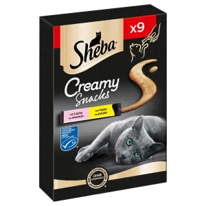 27x12g Sheba Creamy Snack csirke & sajt macskasnack 2+1 ingyen
