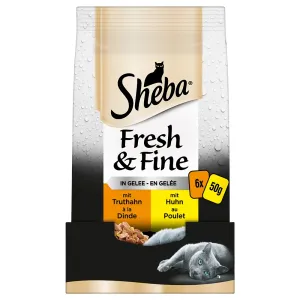 72x50g Sheba Fresh & Fine pulyka & csirke aszpikban nedves macskatáp
