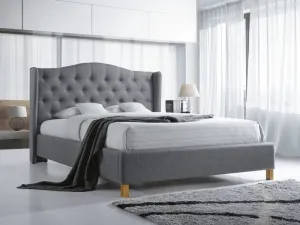 Kárpitozott ágy ASPEN 140 x 200 cm szürke/tölgy
