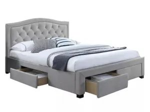 Kárpitozott ágy ELECTRA 160 x 200 cm szürke/tölgy