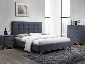 Kárpitozott ágy MELISSA 160 x 200 cm szürke