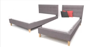 Kárpitozott ágy TEXAS 180 x 200 cm szürke/tölgy