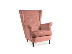Fotel  LADY VELVET rózsaszín bluvel 52/ wenge