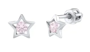 Silvego Ezüst fülbevaló rózsaszín cirkónium kövekkel Adina SILVEGOB70493BDSP