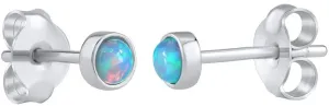 Silvego Ezüst fülbevalók türkiz színű szintetikus opállal LPS0933B
