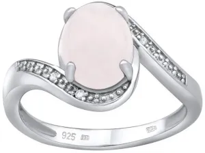 Silvego Ezüst gyűrű természetes rózsakvarccal JST14809RO 49 mm