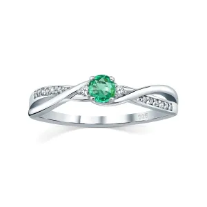Silvego Ezüst gyűrű valódi természetes smaragddal JJJR1100ER 58 mm