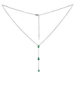 Silvego Ezüst nyaklánc Gryn zöld cirkónium kővel Brilliance Zirconia MSS1023NG
