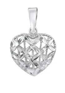 Silvego Romantikus szív alakú medál fehér aranyból SILVEGOB15003GW