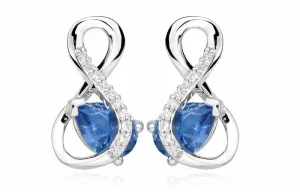 Silver Cat Divat fülbevalók kék spinell és cirkónium kővel SC412