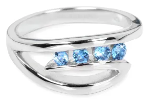 Silver Cat Ezüst gyűrű kék kristályokkal SC136 54 mm