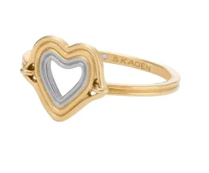 Skagen Gyengéd aranyozott gyűrű szívvel Kariana SKJ1680998 50 mm