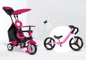 Tricikli Vanilla Plus Pink Classic smarTrike TouchSteering vezérlés gumikerekek lengéscsillapító 2 táska 10 hó-tól