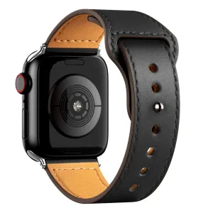 Simple Leather Apple Watch Bőr Szíj - Fekete - 38, 40, 41mm