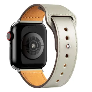 Simple Leather Apple Watch Bőr Szíj - Ivory - 42, 44, 45, 49mm