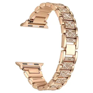 Diamond Steel Rozsdamentes Acél Apple Watch Szíj - Rose Gold - 42, 44, 45, 49mm