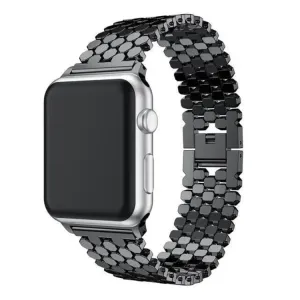 Octagon Rozsdamentes Acél Apple Watch Szíj - Fekete - 42, 44, 45, 49mm