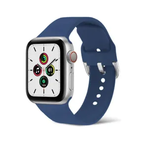 Csatos Szilikon Apple Watch Szíj - Navy Blue - 42, 44, 45, 49mm - M/L