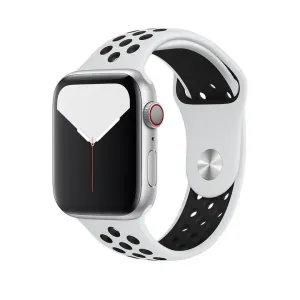 Szilikon Sport Apple Watch Szíj - Fehér-Fekete - S/M - 42, 44, 45, 49mm