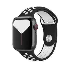Szilikon Sport Apple Watch Szíj - Fekete-Fehér - S/M - 42, 44, 45, 49mm