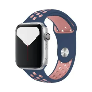 Szilikon Sport Apple Watch Szíj - Kék-Pink - M/L - 42, 44, 45, 49mm