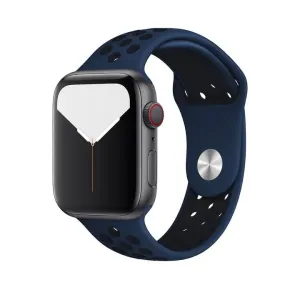 Szilikon Sport Apple Watch Szíj - Midnight Blue-Fekete - S/M - 38, 40, 41mm