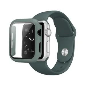 Szilikon Apple Watch Szíj és Tok (Azonos Színben) - Fenyő Zöld - S/M - 41mm