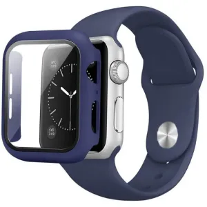 Szilikon Apple Watch Szíj és Tok (Azonos Színben) - Midnight Blue - S/M - 41mm