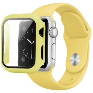 Szilikon Apple Watch Szíj és Tok (Azonos Színben) - Sárga - M/L - 40mm