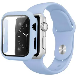 Szilikon Apple Watch Szíj és Tok (Azonos Színben) - Sky Blue - S/M - 41mm