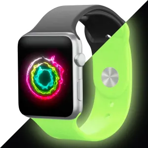Sötétben Világító Apple Watch Szilikon Szíj - Coral - M/L - 42, 44, 45, 49mm