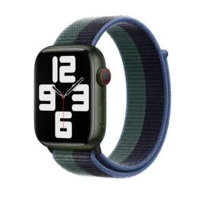 Szövet Apple Watch Szíj - Éjfekete-Eukaliptusz - 42, 44, 45, 49mm